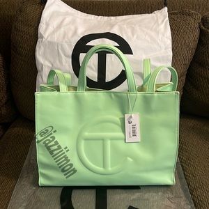 Authentic Telfar Medium Double Mint Shopping Bag